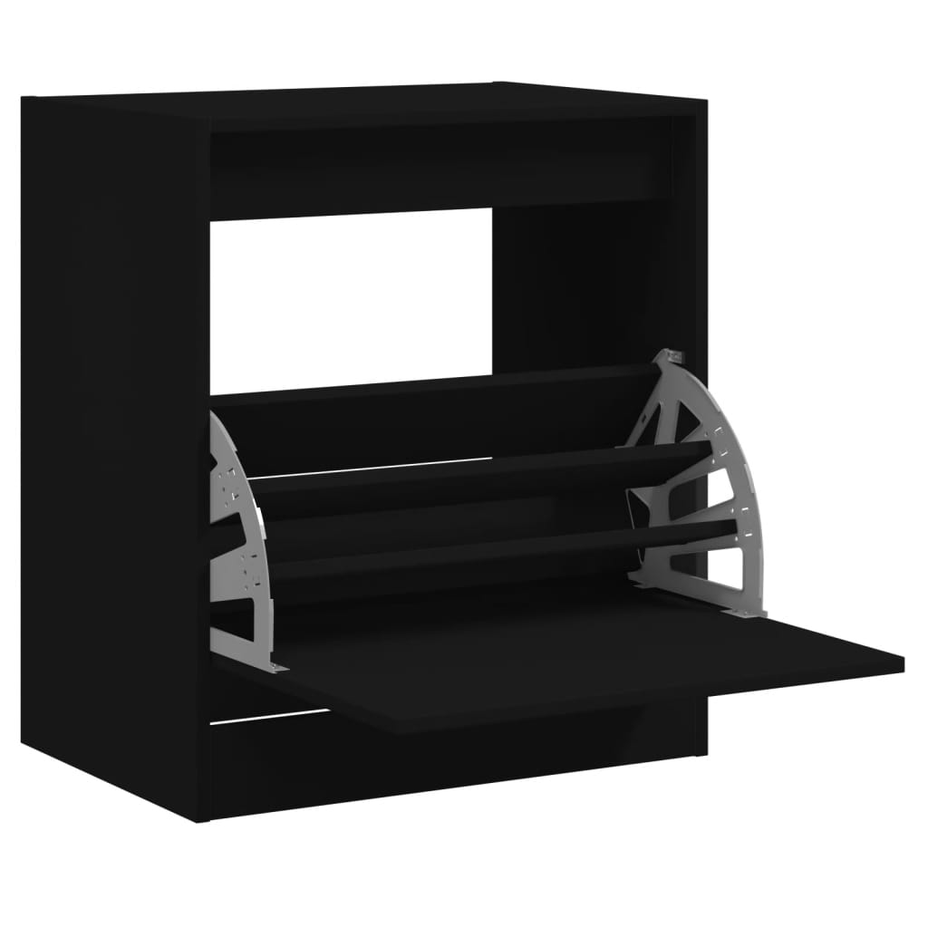 Skoskab Sort 60x42x69 cm Træ Materiale