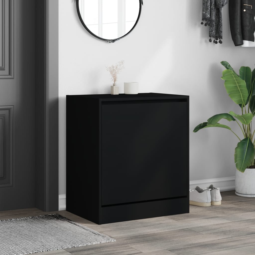 Skoskab Sort 60x42x69 cm Træ Materiale