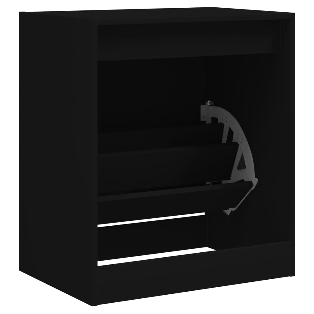 Skoskab Sort 60x42x69 cm Træ Materiale