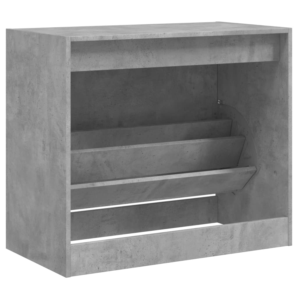 Skoskab Beton Grå 80x42x69 cm Træ Materiale