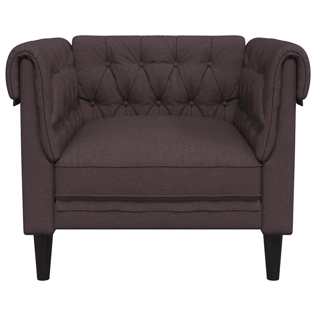 Chesterfield lænestol mørkebrunt stof