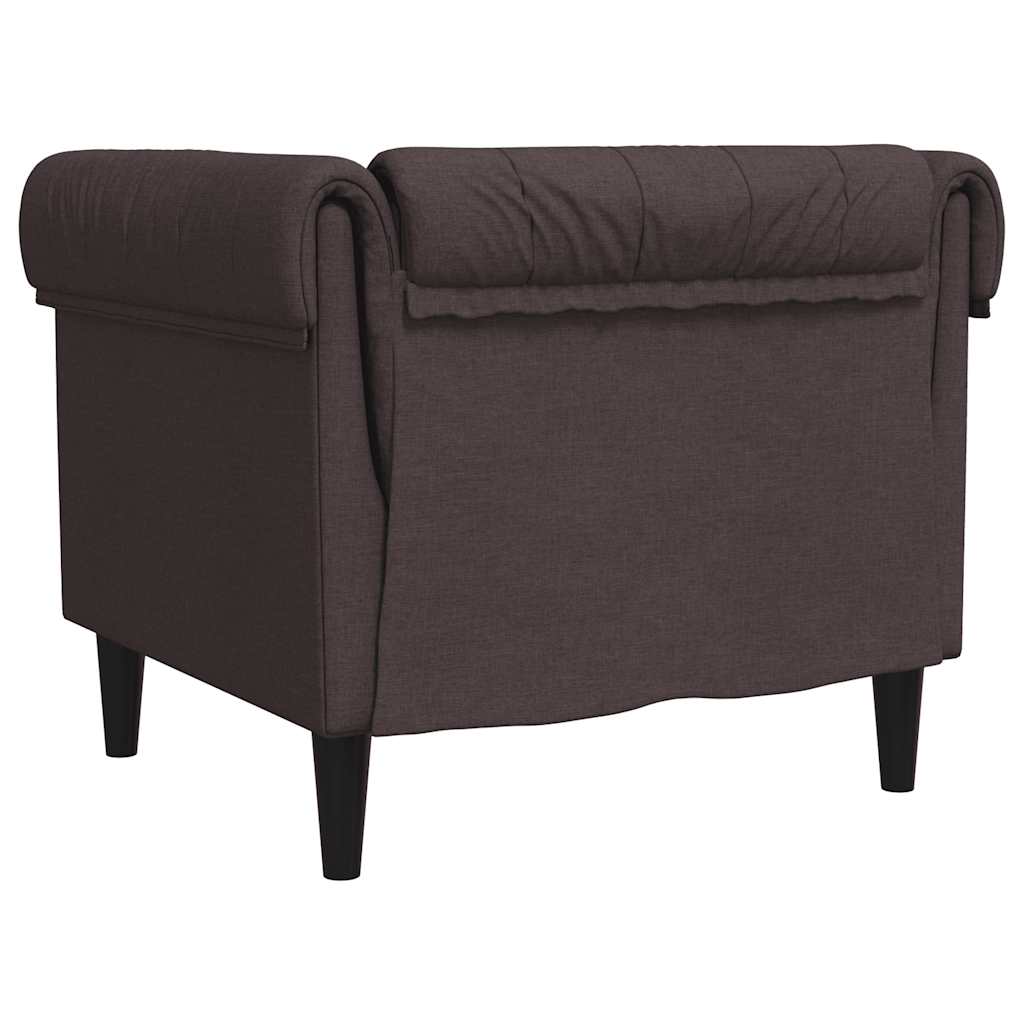 Chesterfield lænestol mørkebrunt stof