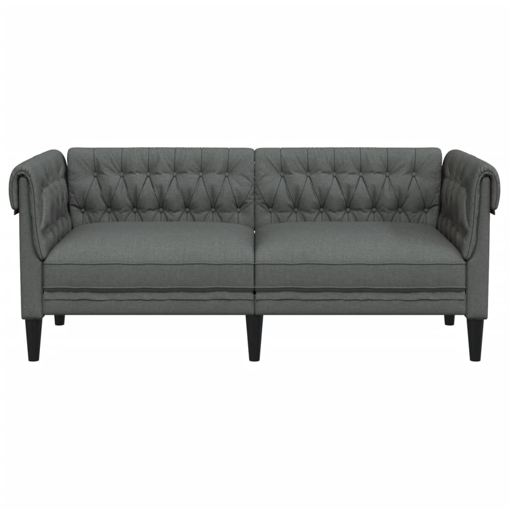 Chesterfield sofa 2-personers mørkegrå stof