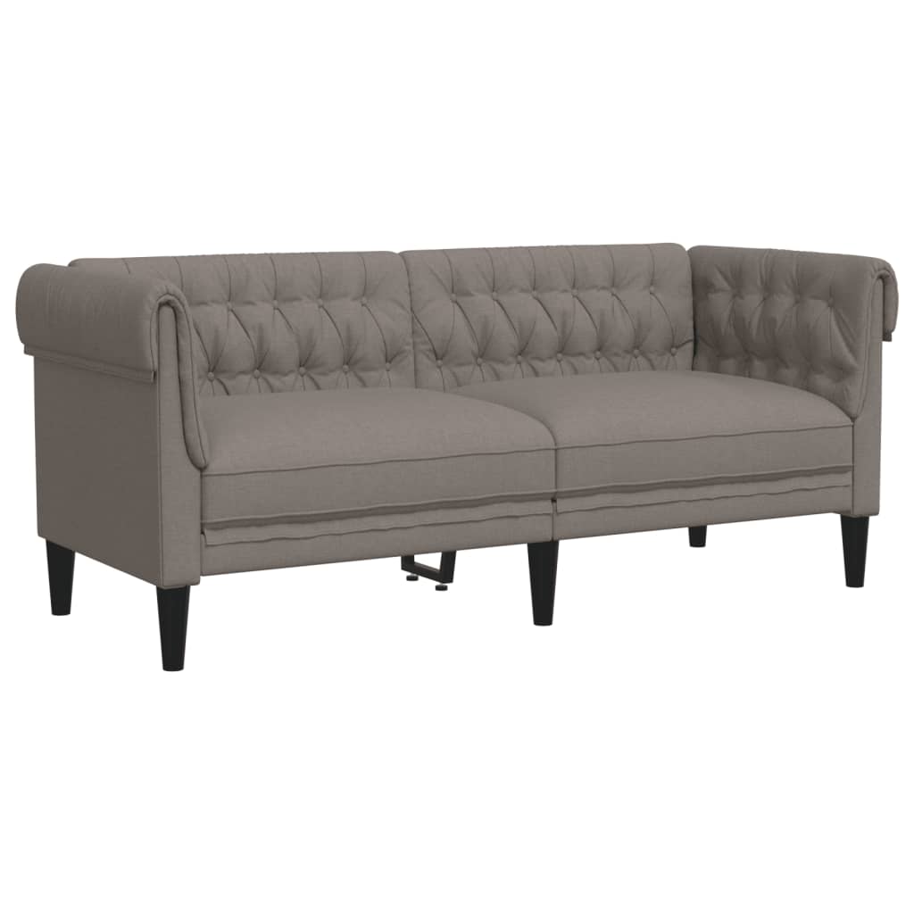 Chesterfield sofa 2-personers taupe stof