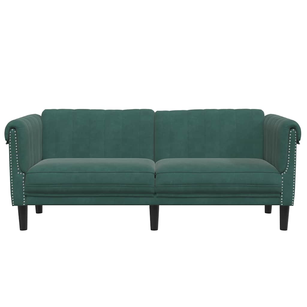 Sofa 2-personers mørkegrøn fløjl