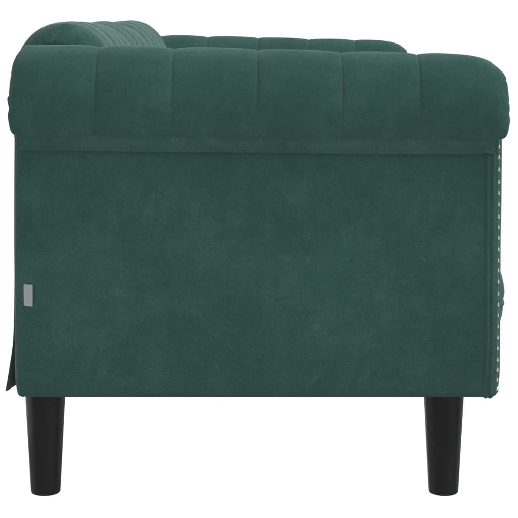 Sofa 2-personers mørkegrøn fløjl