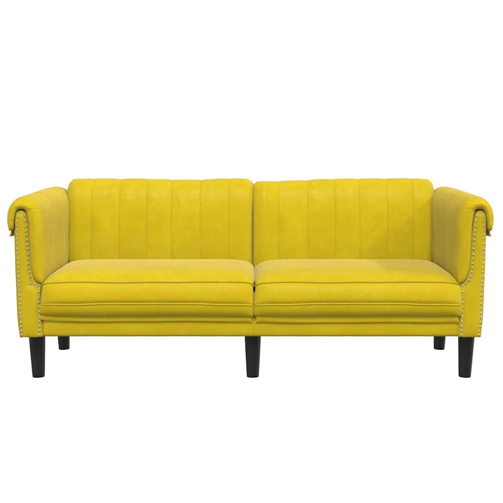 Sofa 2-personers gul fløjl