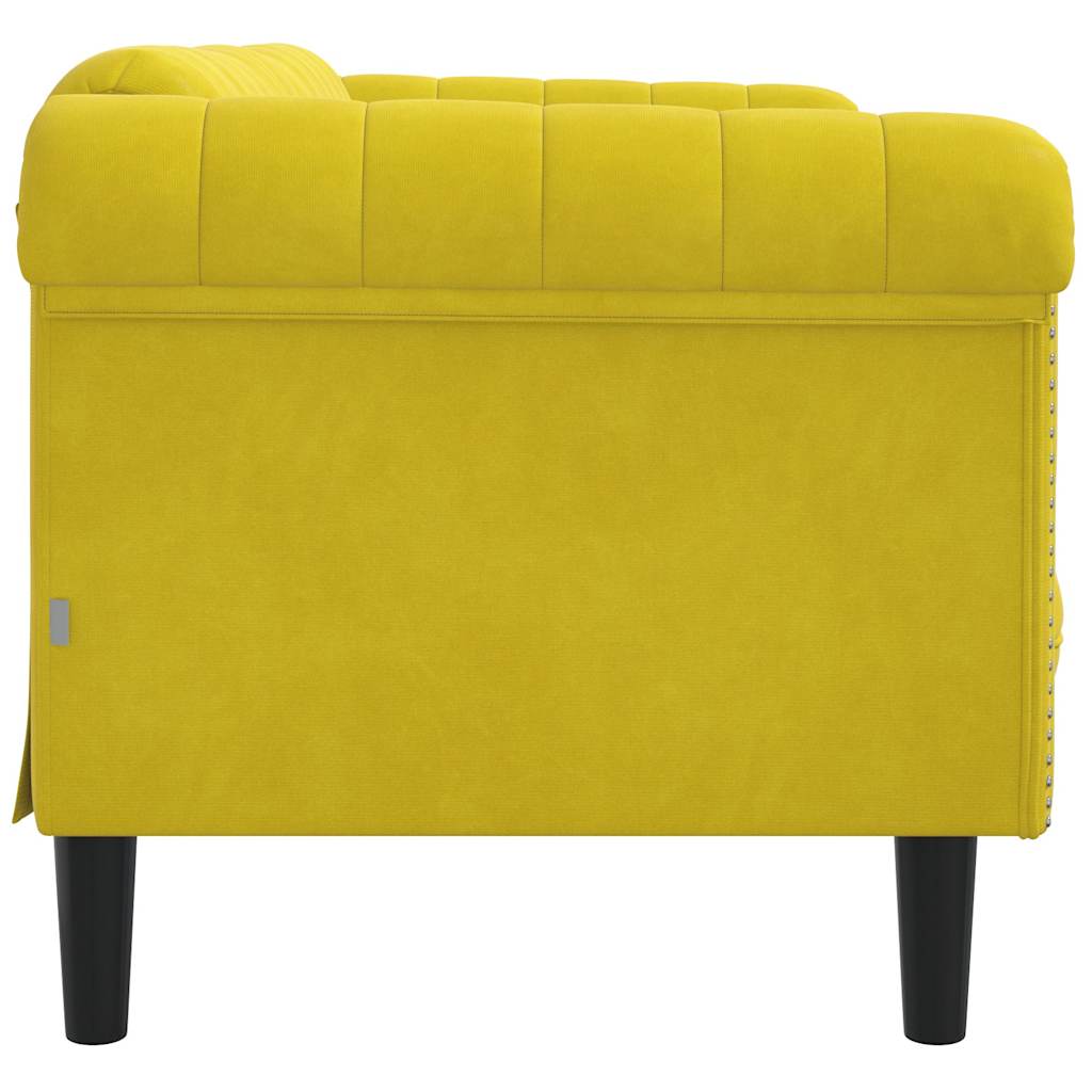 Sofa 2-personers gul fløjl