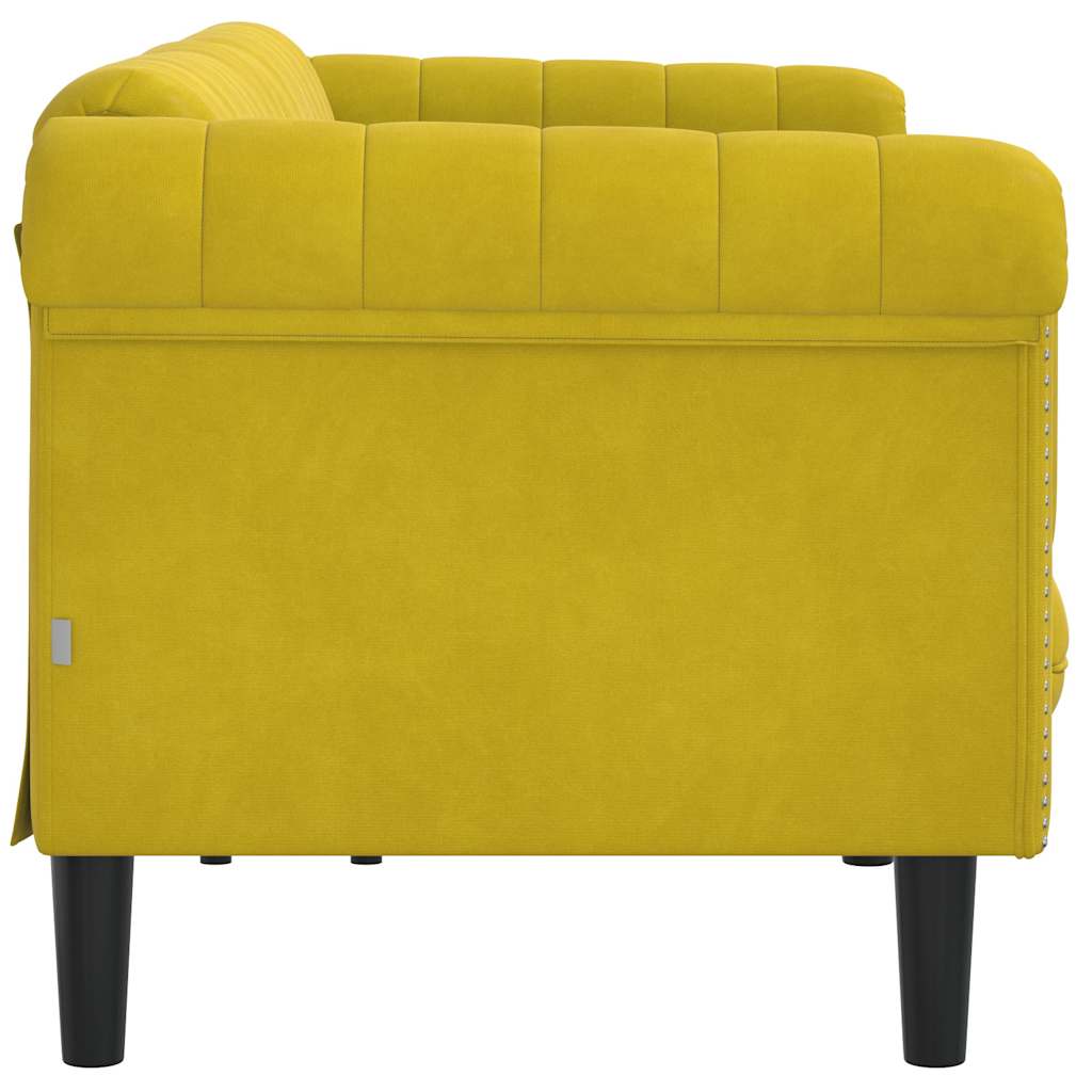 Sofa 3-personers gul fløjl