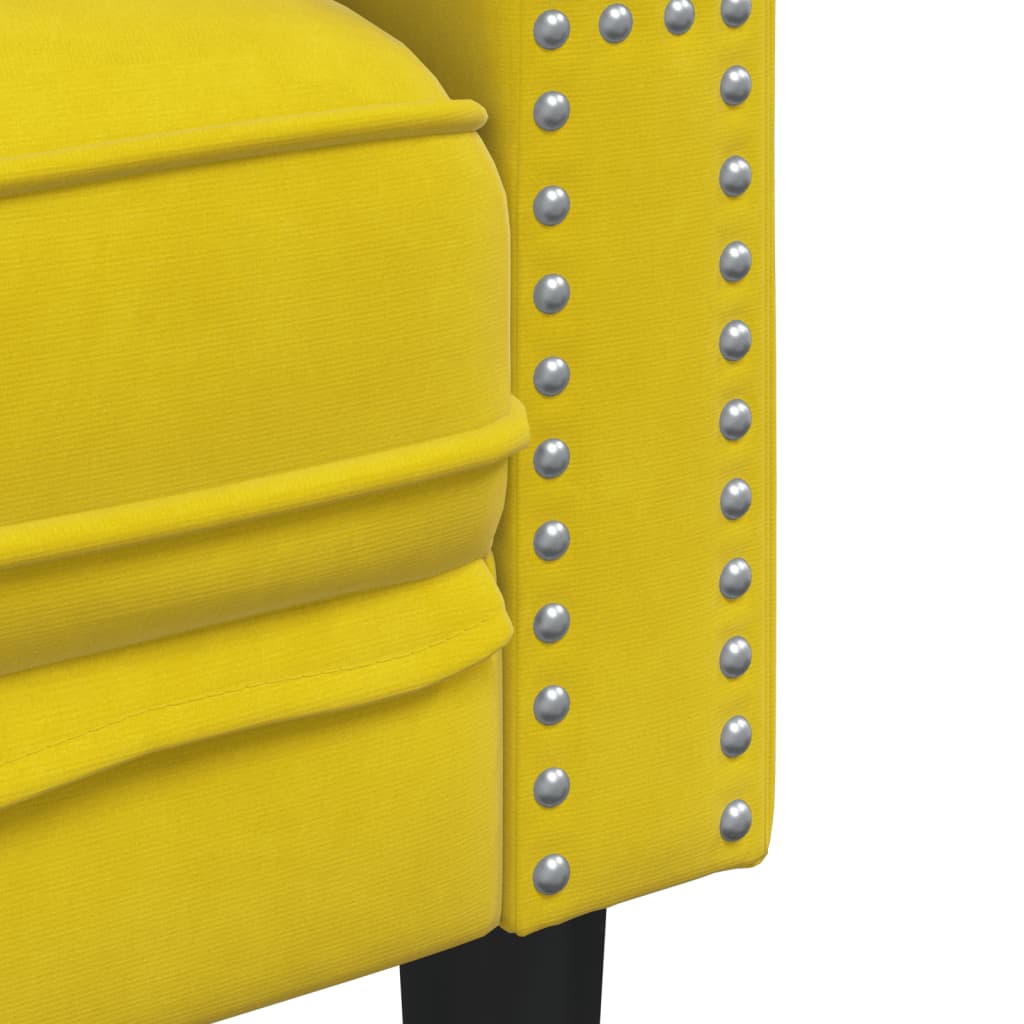 Chesterfield Lænestol Gul Velvet