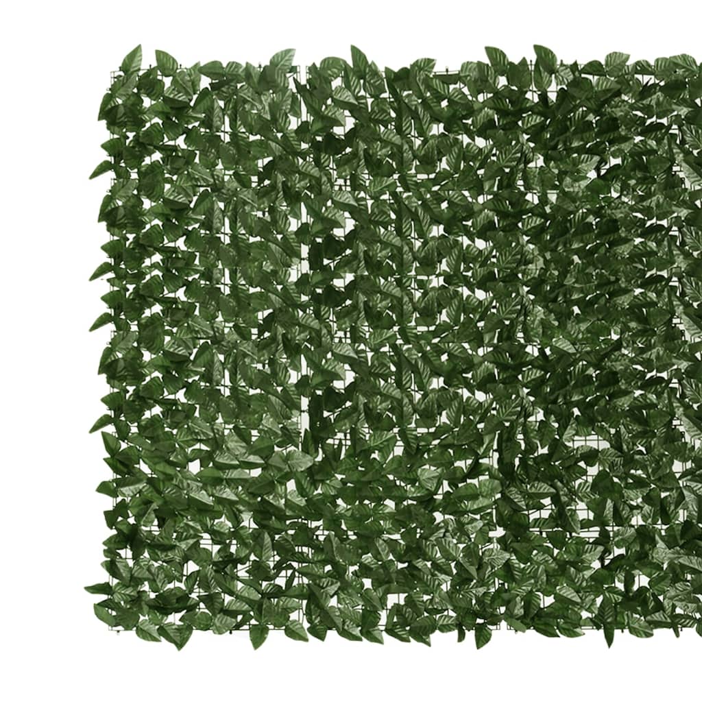 Balkon privatskærm med mørkegrønne blade 200x150 cm