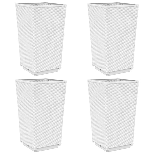 Pflanzkübel 4 Stk. Weiß 32,5x32,5x57 cm PP
