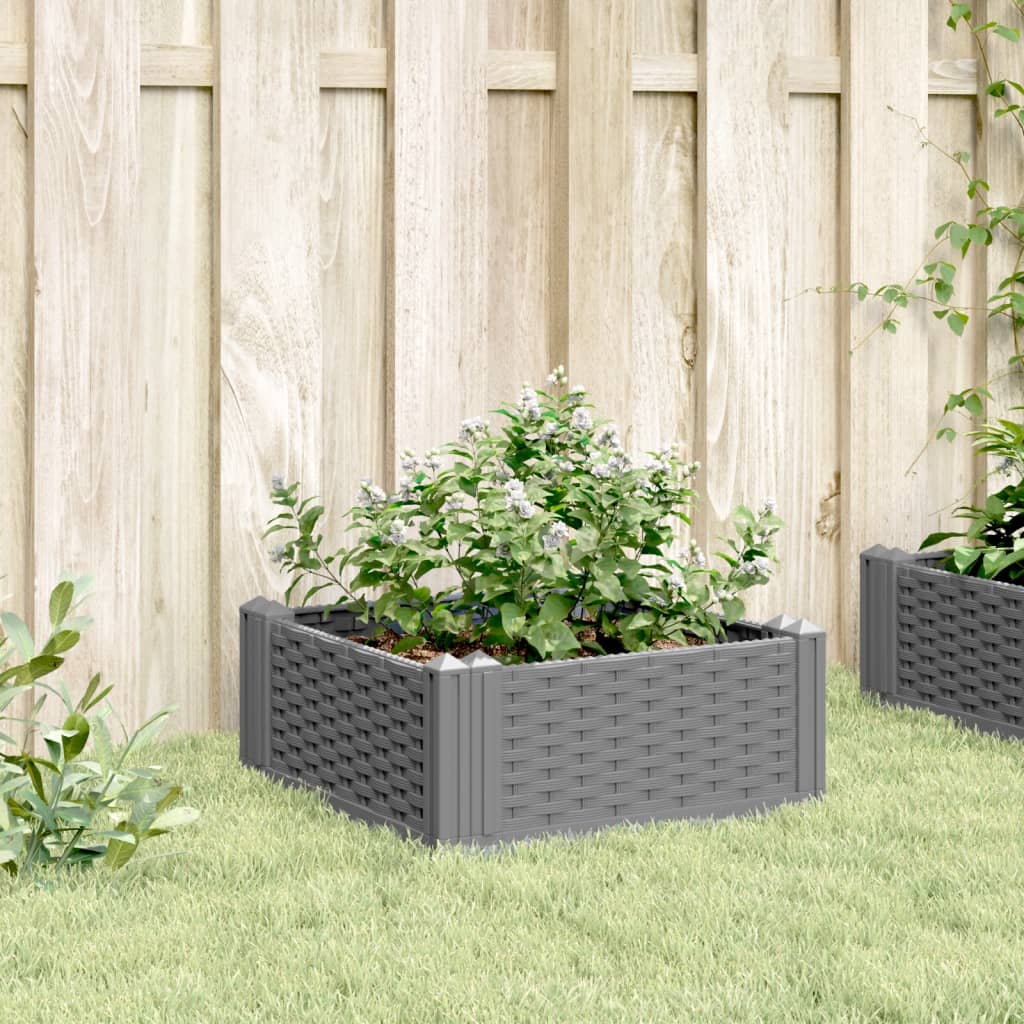 Plantekasse med jordspyd Lysegrå 42,5x42,5x28,5 cm PP
