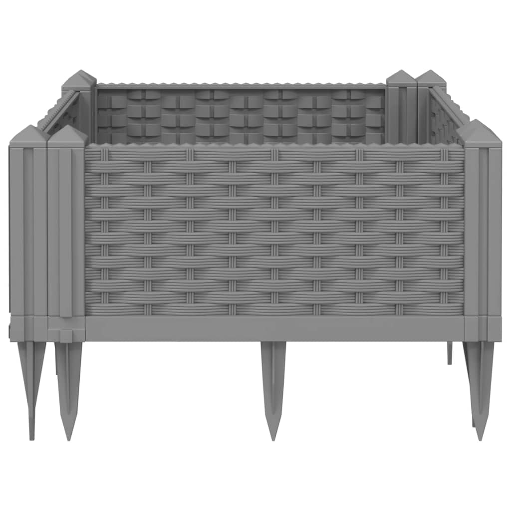 Plantekasse med jordspyd Lysegrå 42,5x42,5x28,5 cm PP