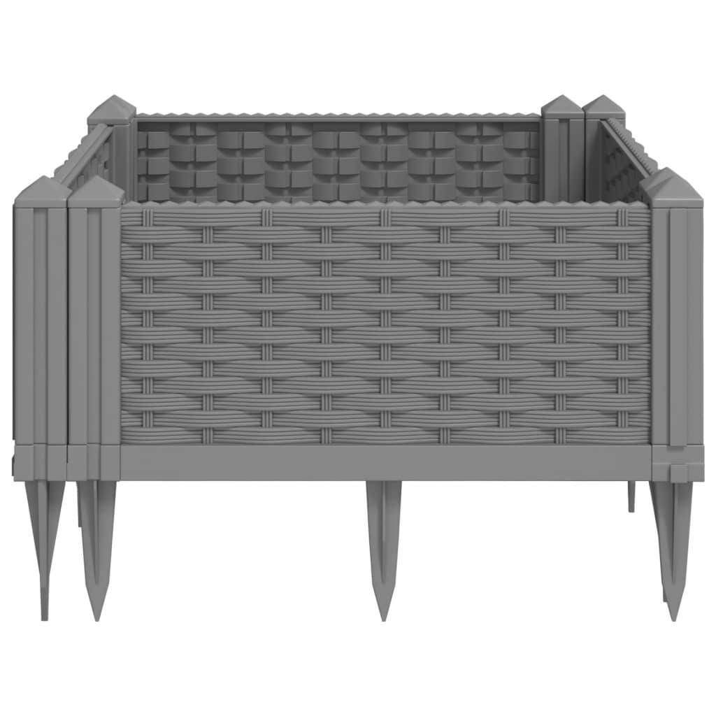 Plantekasse med jordspyd Lysegrå 42,5x42,5x28,5 cm PP