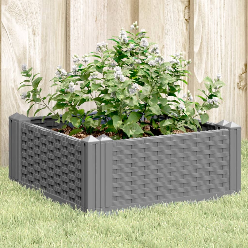 Plantekasse med jordspyd Lysegrå 42,5x42,5x28,5 cm PP