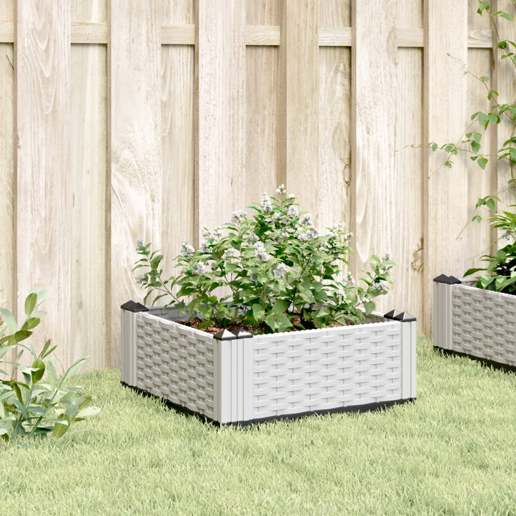 Plantekasse med jordspyd Hvid 42,5x42,5x28,5 cm PP