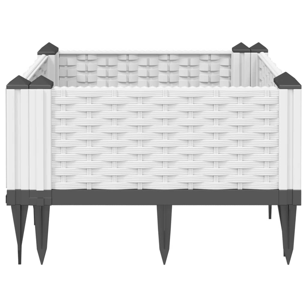 Plantekasse med jordspyd Hvid 42,5x42,5x28,5 cm PP
