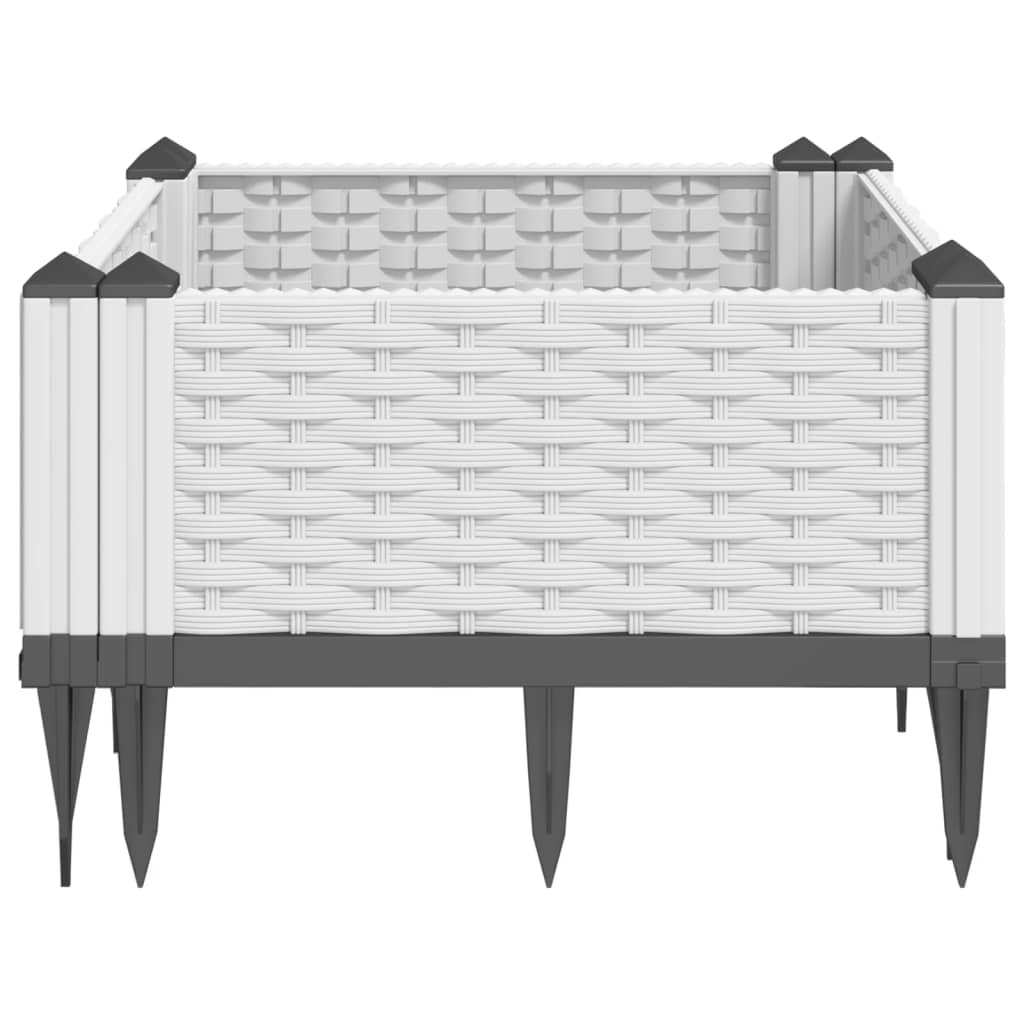Plantekasse med jordspyd Hvid 42,5x42,5x28,5 cm PP