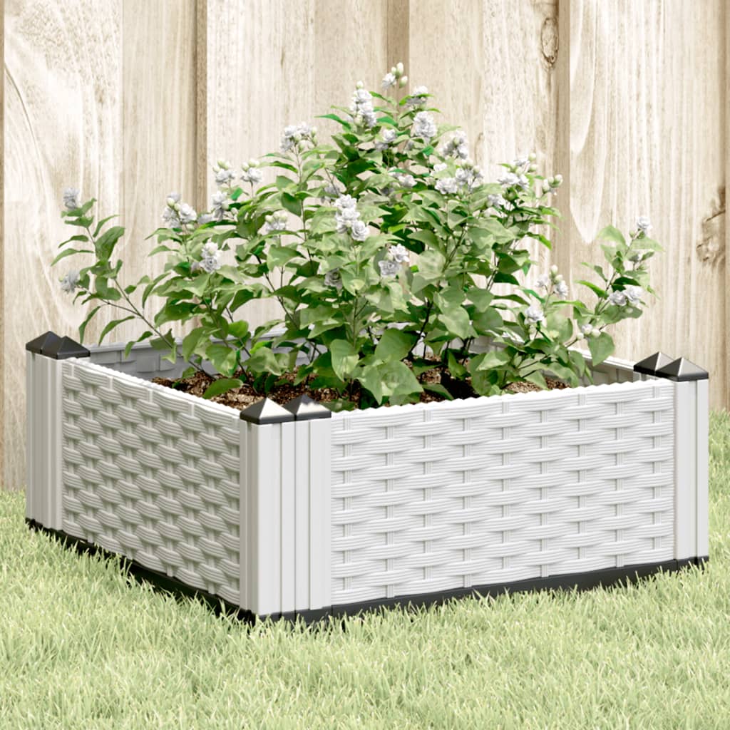 Plantekasse med jordspyd Hvid 42,5x42,5x28,5 cm PP