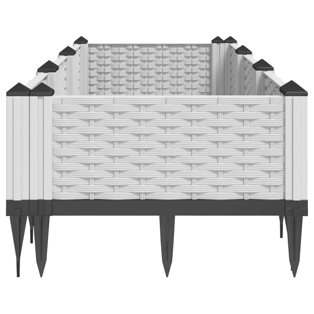 Plantekasse med jordspyd Hvid 125x40x28,5 cm PP
