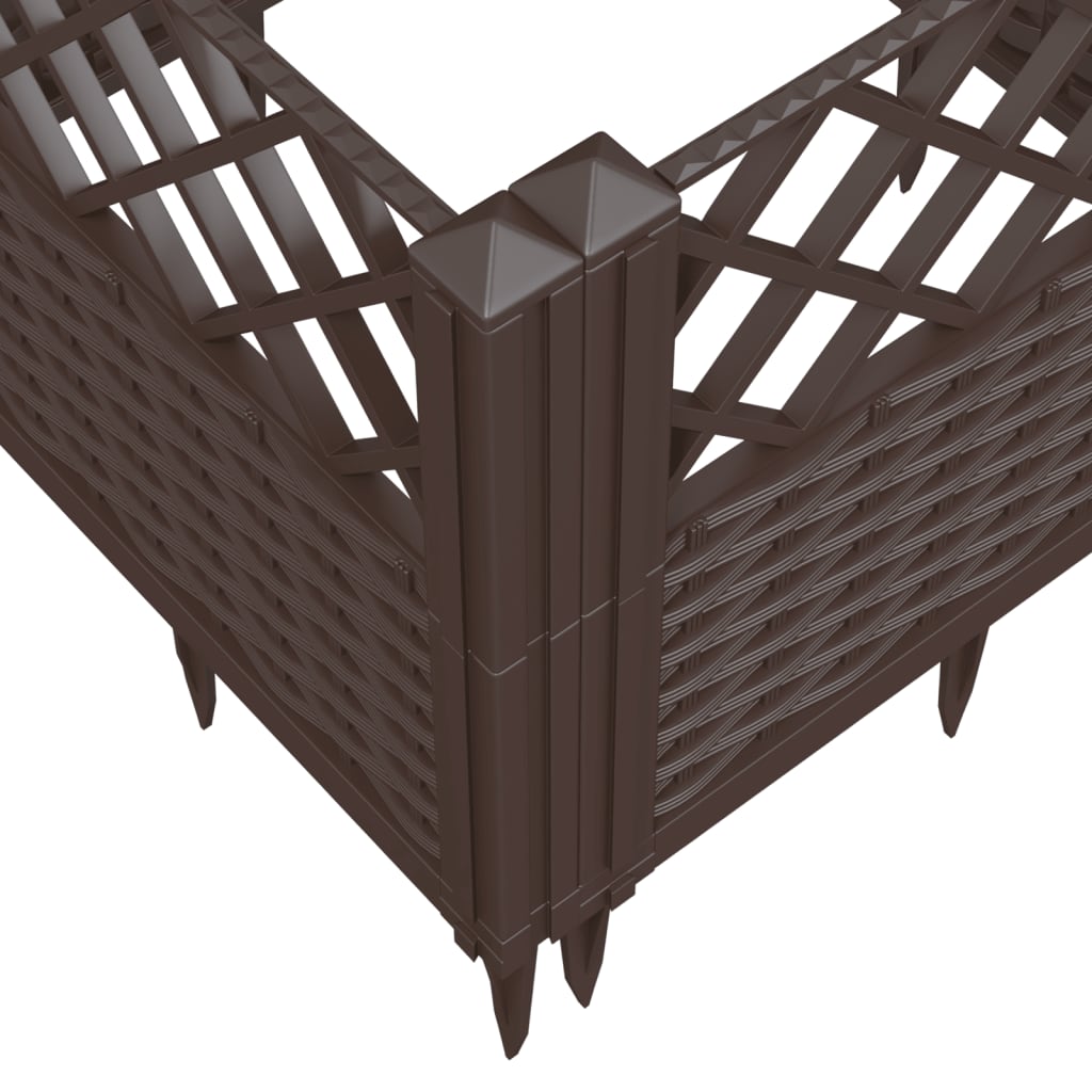 Plantekasse med jordspyd Brun 123,5x43,5x43,5 cm PP