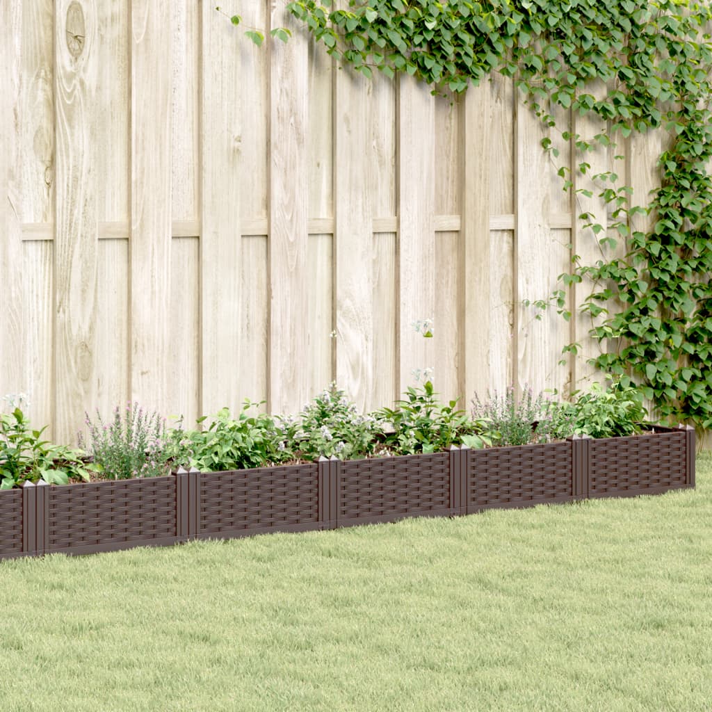 Plantekasse med jordspyd Brun 362,5x42,5x28,5 cm PP