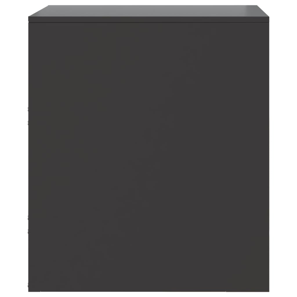 Sengeborde 2 stk Sort 34,5x39x44 cm Stål