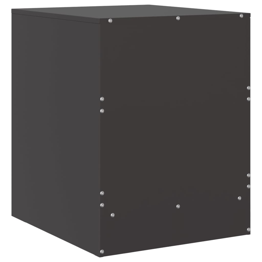Sengeborde 2 stk Sort 34,5x39x44 cm Stål