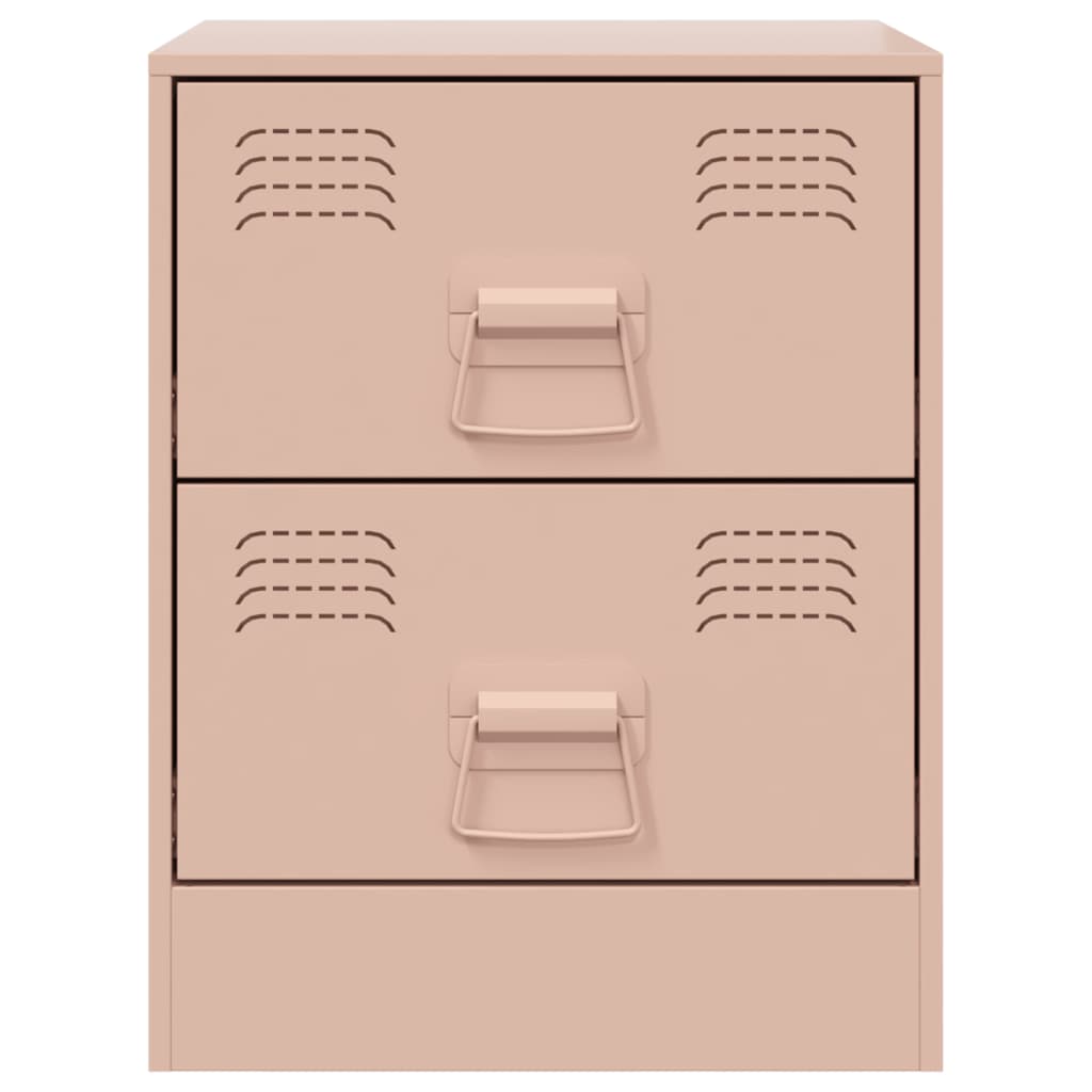 Sengeborde 2 stk Pink 34,5x39x44 cm Stål