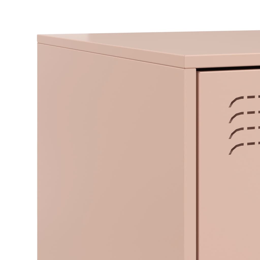 Sengeborde 2 stk Pink 34,5x39x44 cm Stål