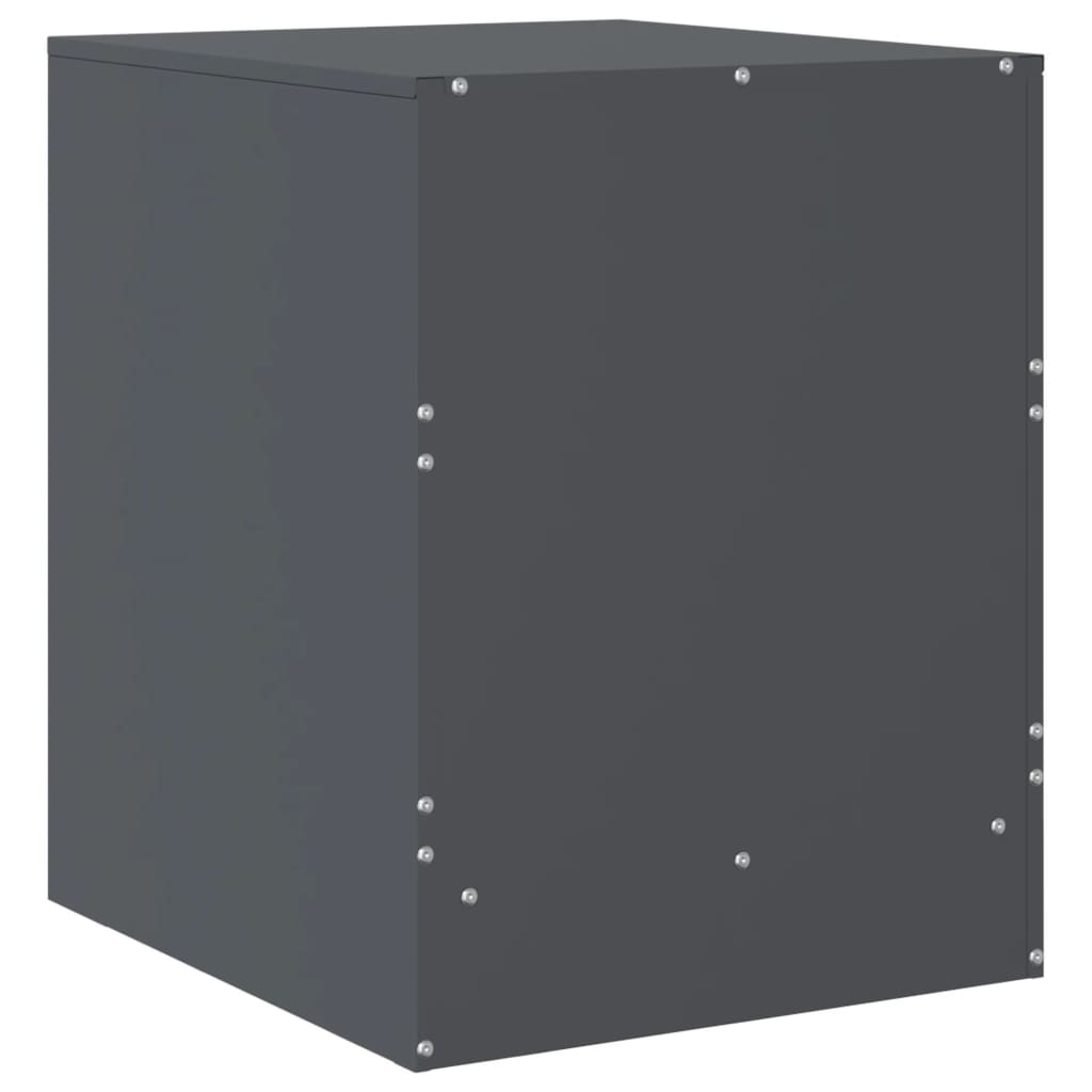 Sengeborde 2 stk Antracit 34,5x39x44 cm stål