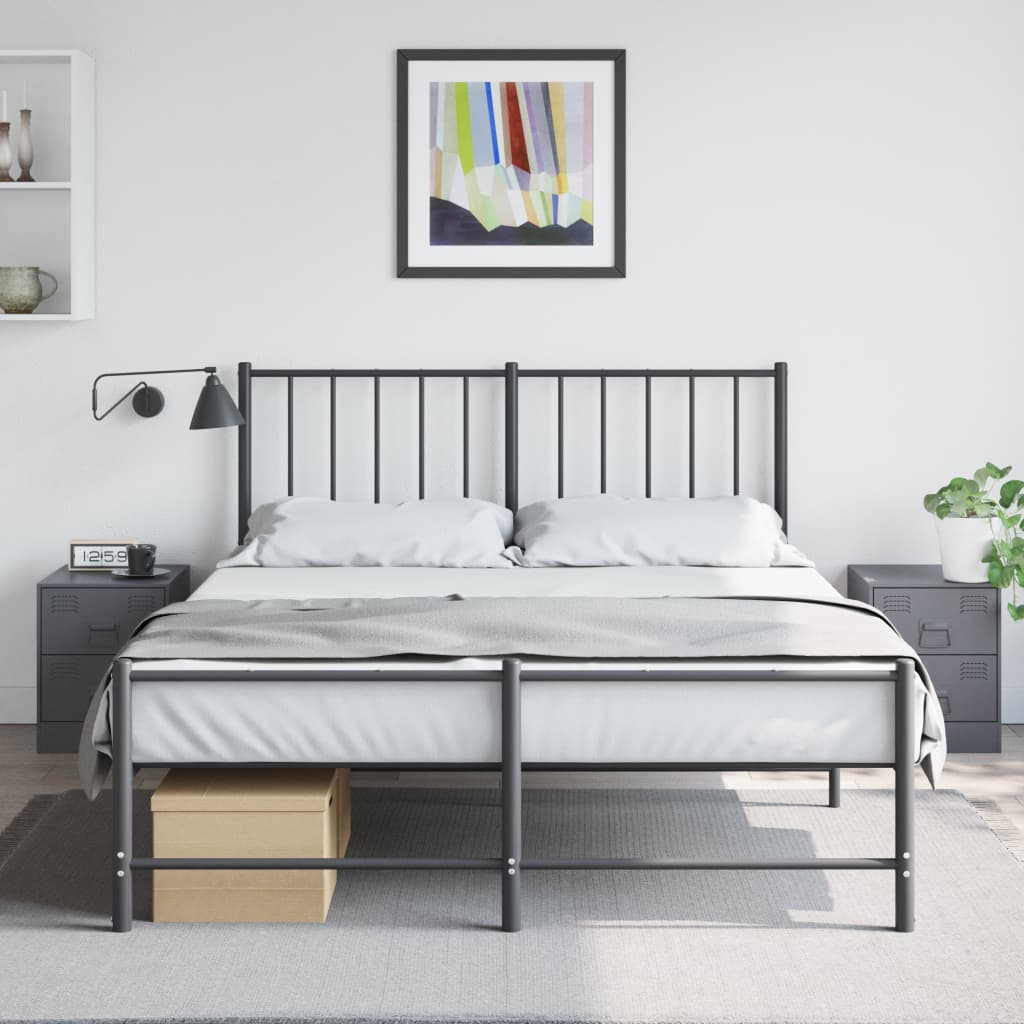 Sengeborde 2 stk Antracit 34,5x39x44 cm stål