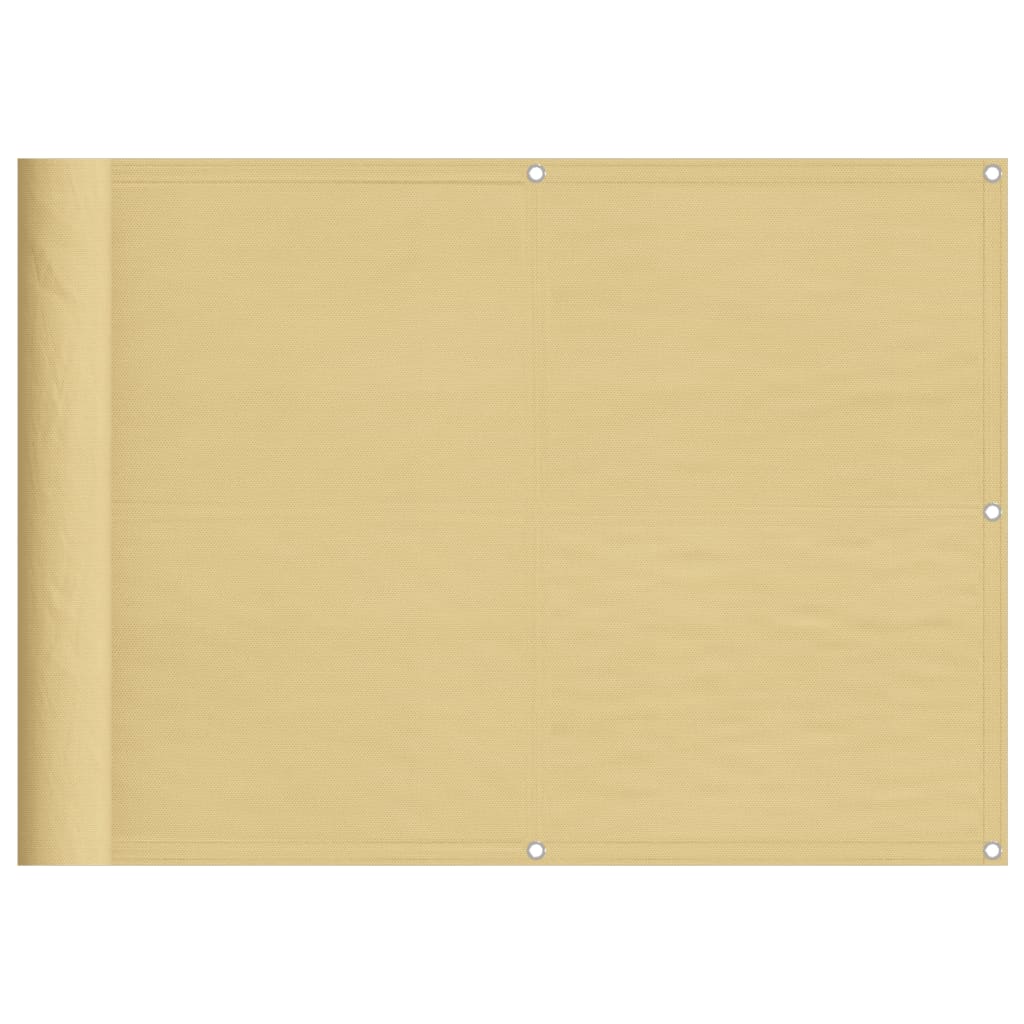 Balkon privatskærm sandfarvet 75x400 cm 100% polyester Oxford