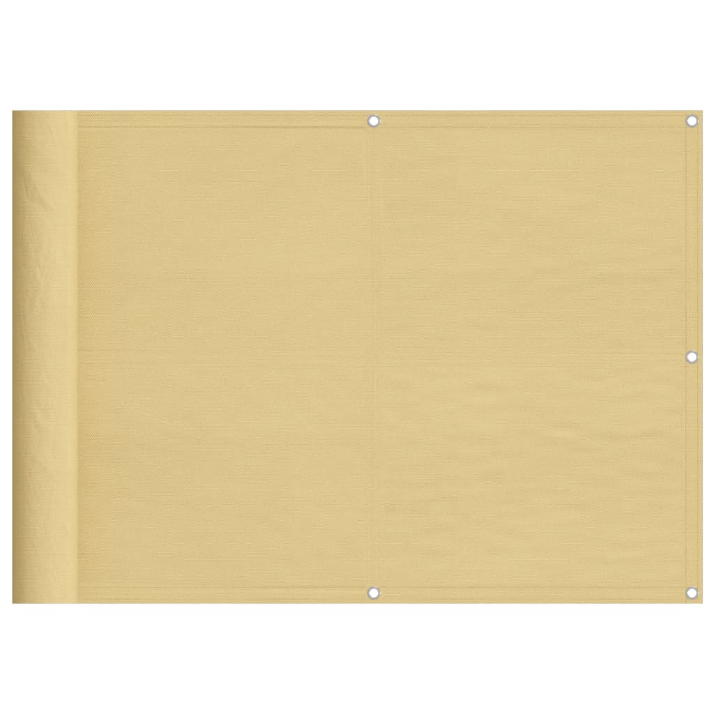 Balkon privatskærm sandfarvet 75x500 cm 100% polyester Oxford