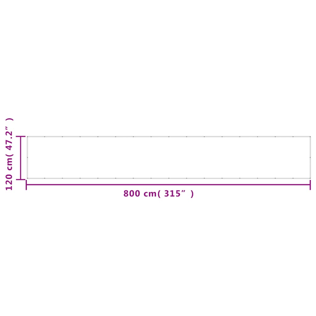 Balcony Privacy Screen Brun 120x800 cm 100% Polyester Oxford