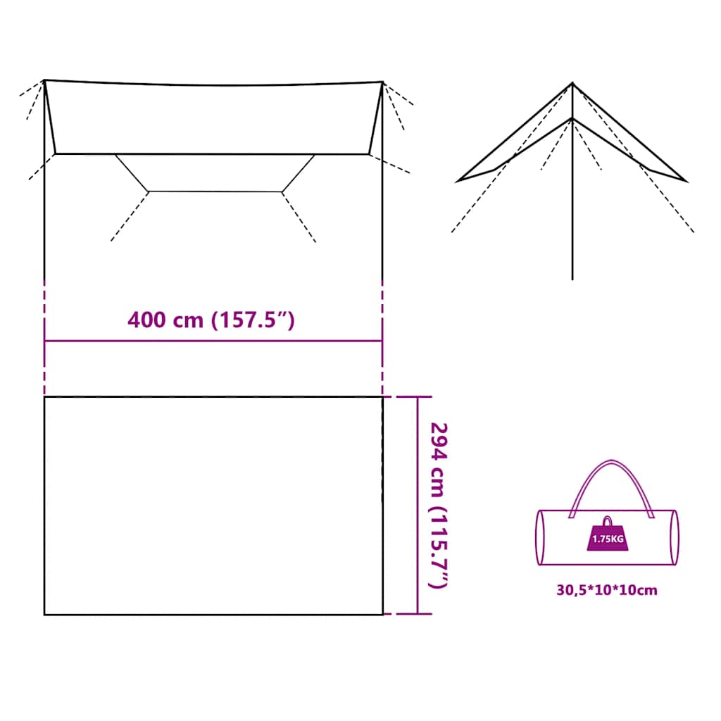 Tarp Blå 400x294 cm Vandtæt
