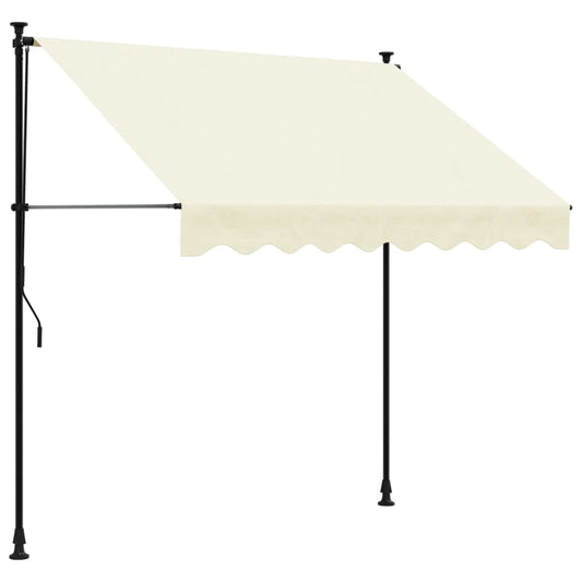 Markise Einziehbar Creme 200x115 cm Stoff und Stahl
