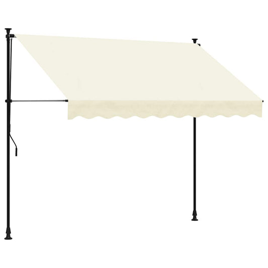 Markise Einziehbar Creme 250x150 cm Stoff und Stahl