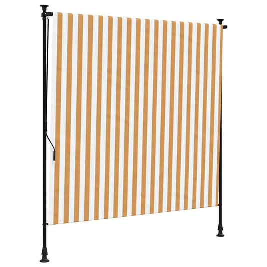 Außenrollo Orange und Weiß 150x270 cm Stoff und Stahl