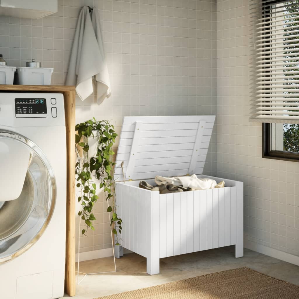 Kommode med låg RANA Hvid 80x49x54 cm massiv fyrretræ