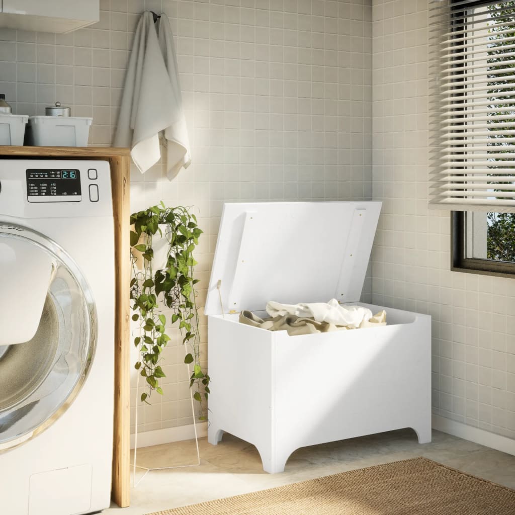 Kommode med låg RANA Hvid 80x49x54 cm massiv fyrretræ