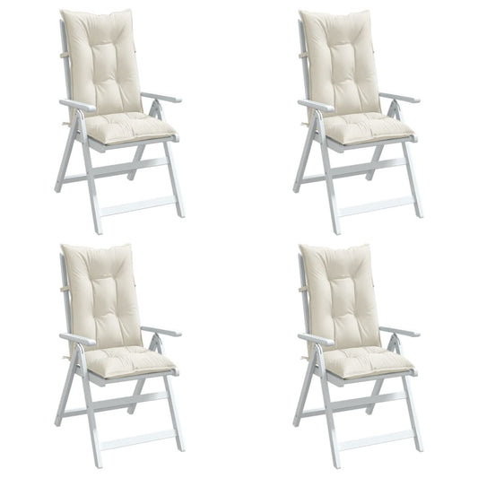 Hochlehner-Auflagen 4 Stk. Melange Creme 120x50x7 cm Stoff