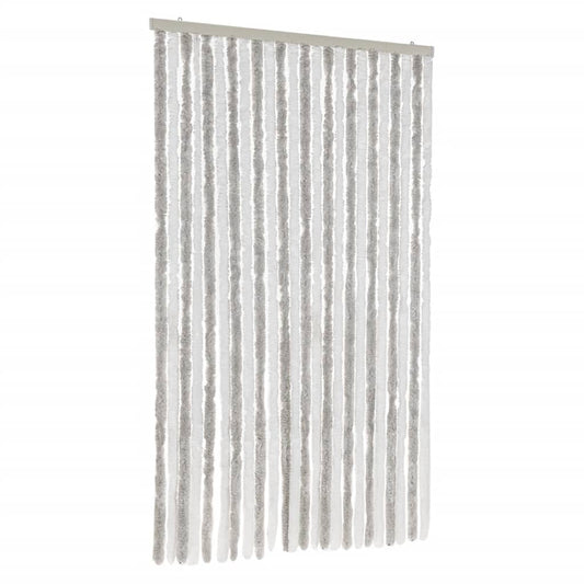 Fliegenvorhang Hellgrau und Weiß 100x230 cm Chenille
