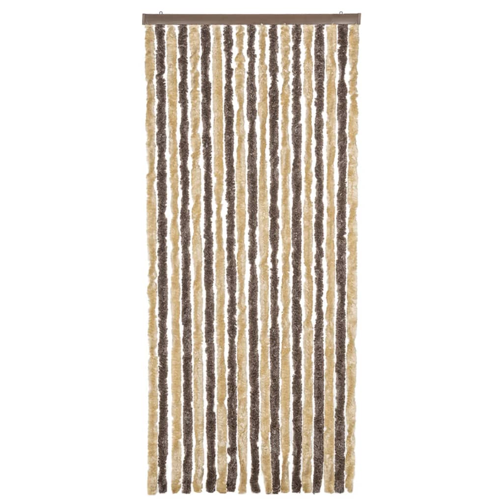 Fliegenvorhang Dunkelbraun und Beige 56x200 cm Chenille