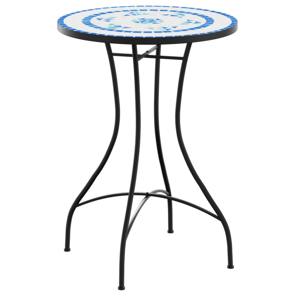 Mosaik Bistro Bord Blå og Hvid Ø50x70 cm Keramik