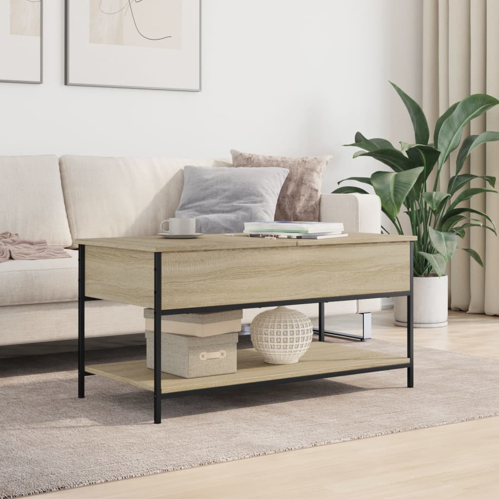 Sofabord Sonoma eg 100x50x50 cm træmateriale og metal