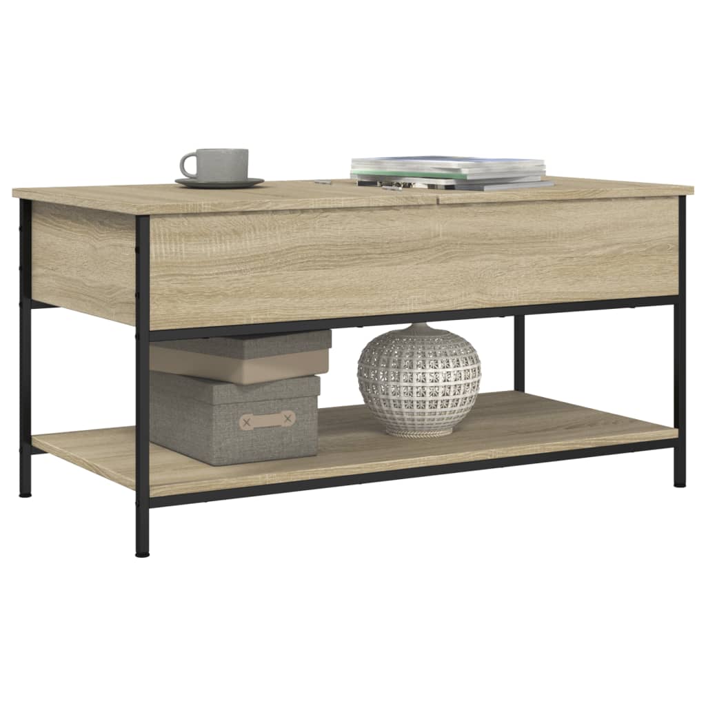 Sofabord Sonoma eg 100x50x50 cm træmateriale og metal