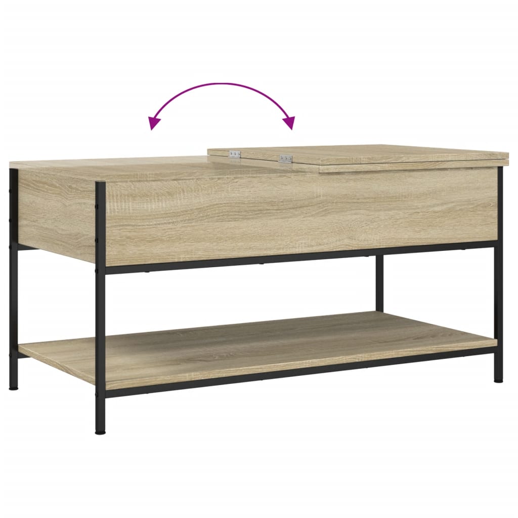 Sofabord Sonoma eg 100x50x50 cm træmateriale og metal