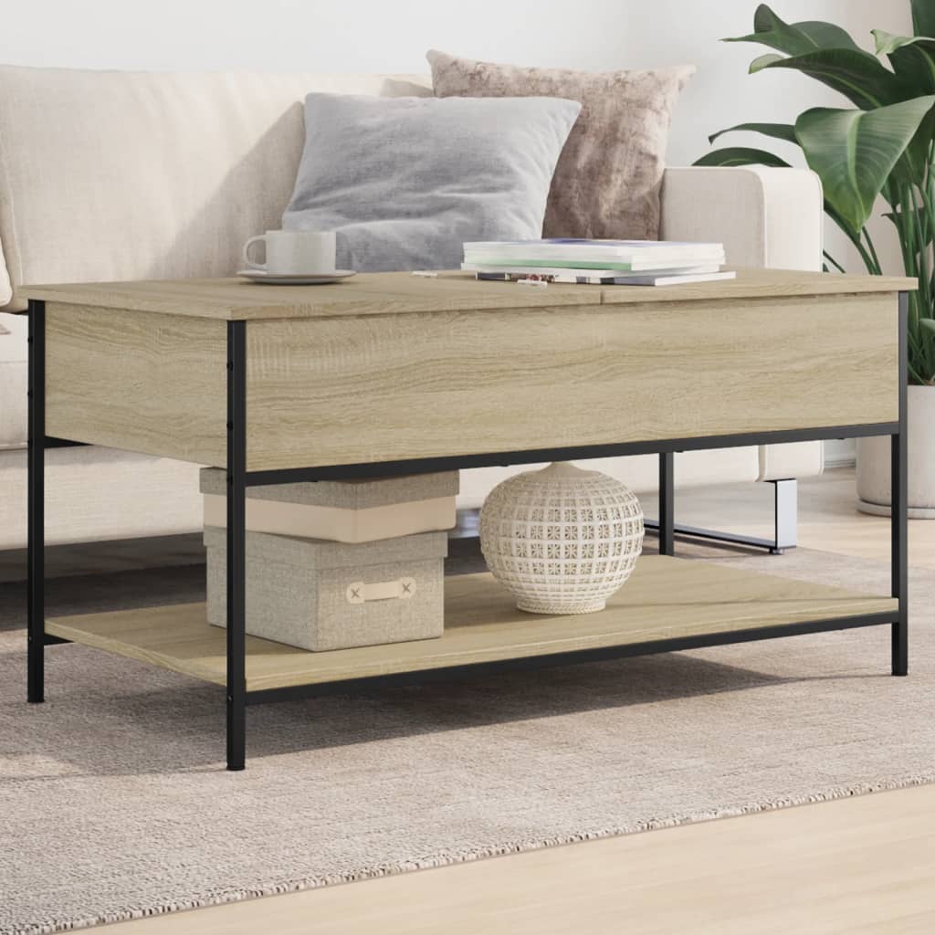 Sofabord Sonoma eg 100x50x50 cm træmateriale og metal